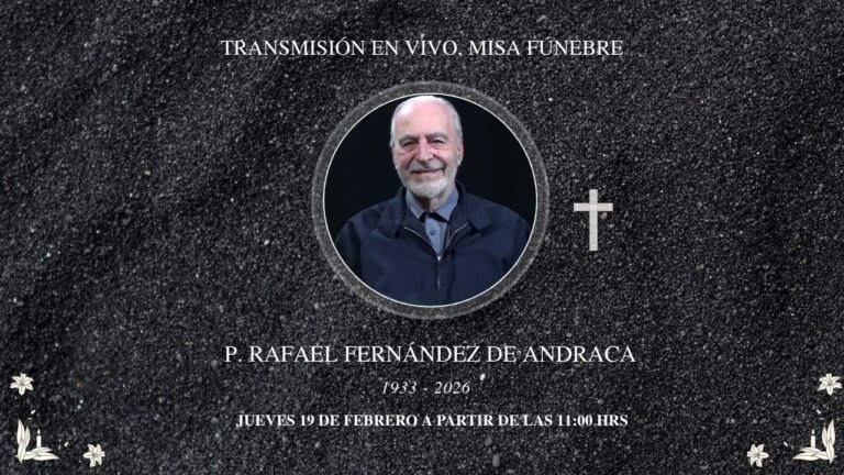 Transmisión en vivo Misa fúnebre Padre Rafael Fernández, jueves 19 de febrero